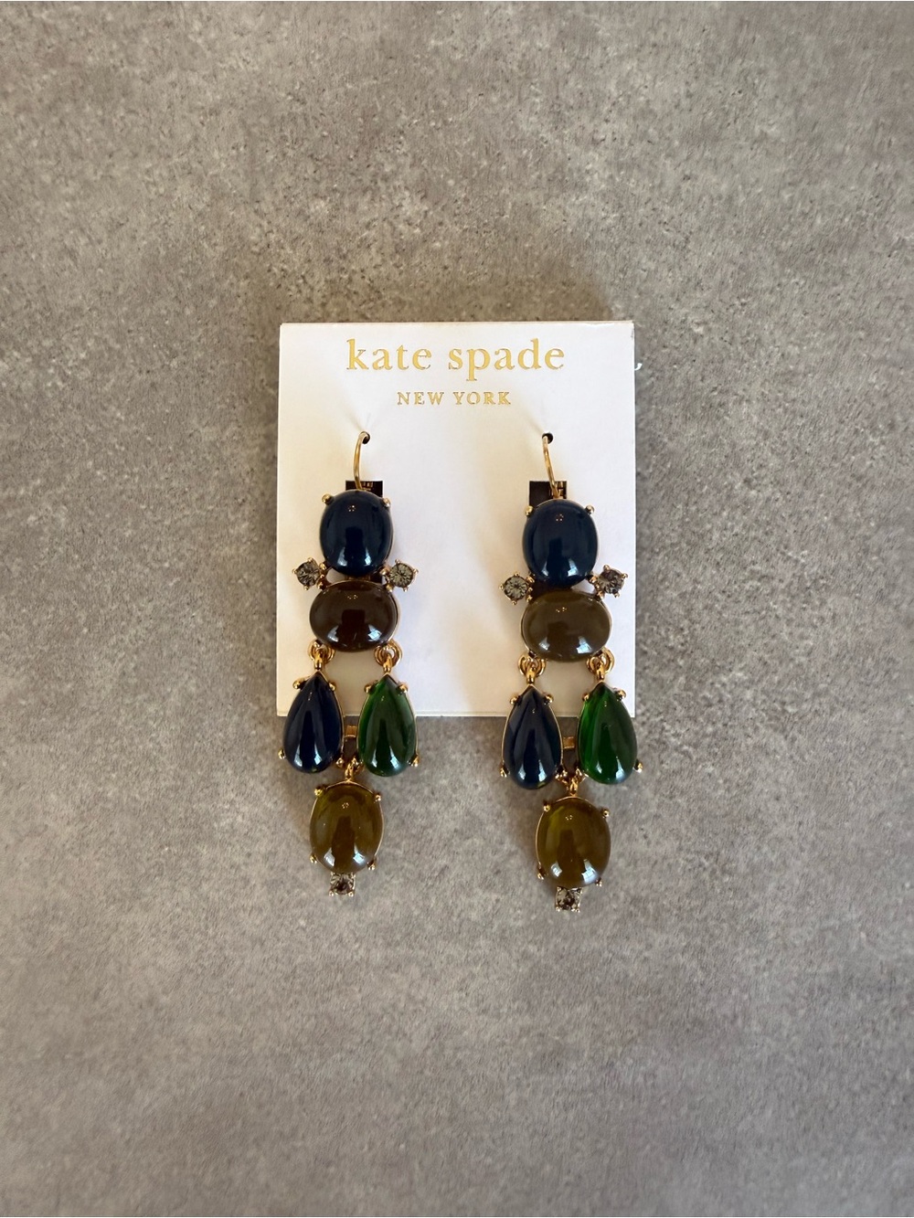 kate spade Gold-Tone Multi Stone Drop Earrings